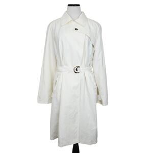 Marina Rinaldi Waterproof Cotton Blend Twill Italian Trench Coat, Size 21, US 12